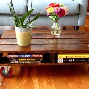 one pallet rolling coffee table