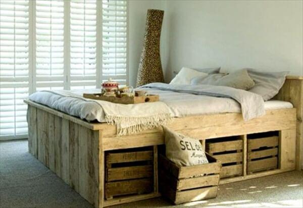 13 Inexpensive Wooden Pallet Bed Frame, Make A Bed Frame Out Of Pallets