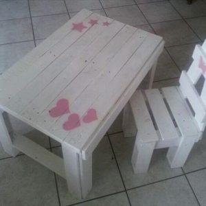 Pallet Table and Chair for Kids