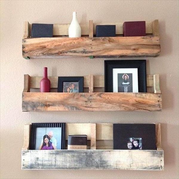 Wood on sale pallet shelves