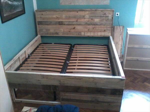 pallet bed with pallet wood frame