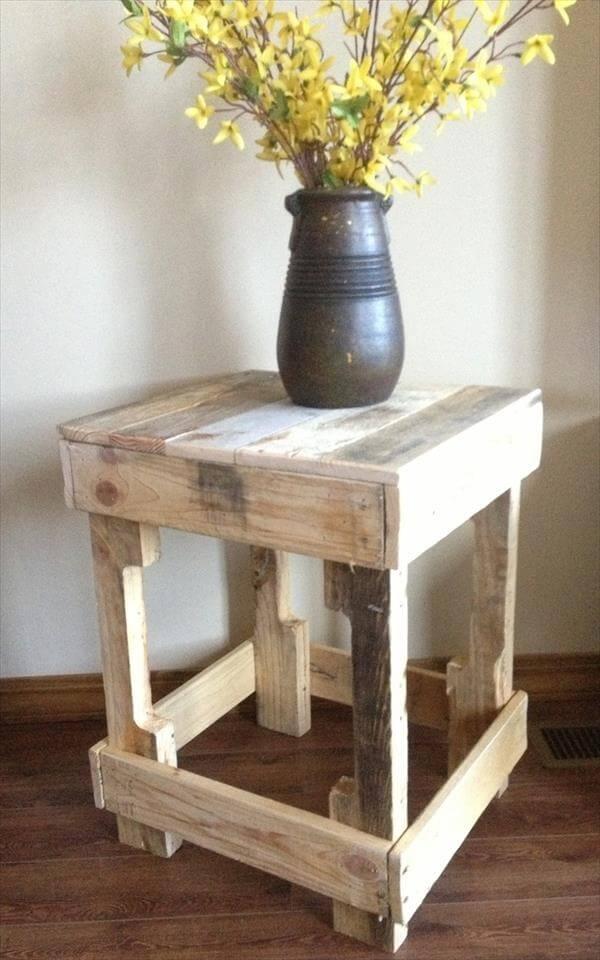 making a side table out of pallets