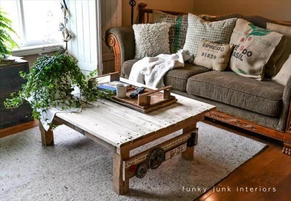pallet wooden coffee table