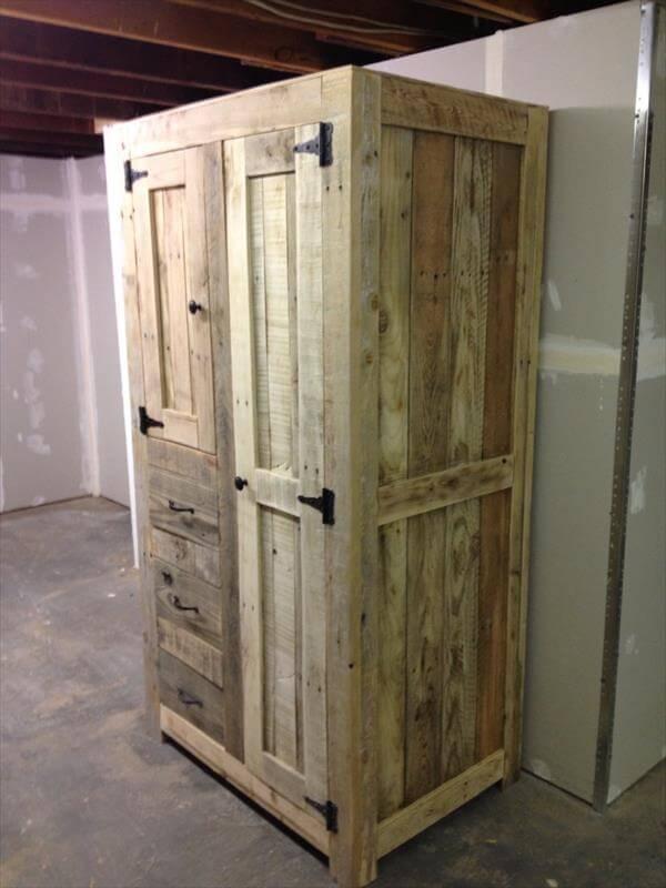 reclaimed pallet cabinet