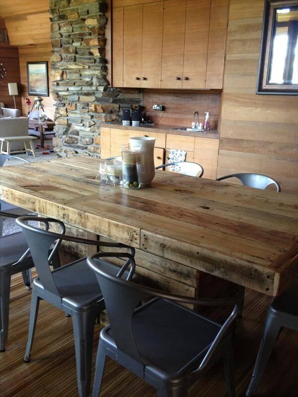 reclaimed pallet dining table