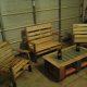 pallet bench and chairs