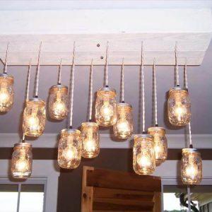 recycled pallet wooden chandelier