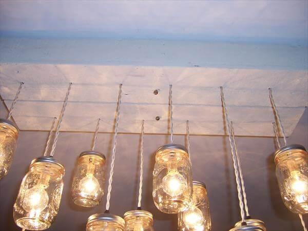 wooden pallet chandelier