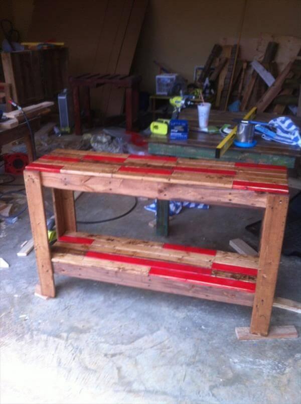 repusposed pallet side table