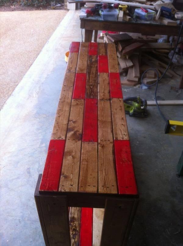 redeemed pallet sofa side table