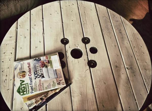 diy cable drum coffee table