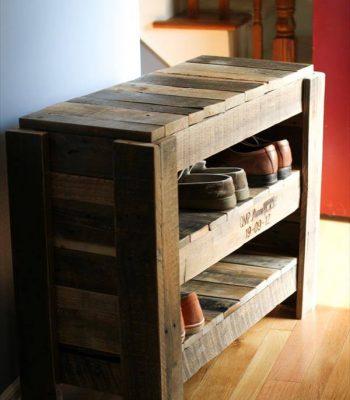 recycled pallet shoes shelf