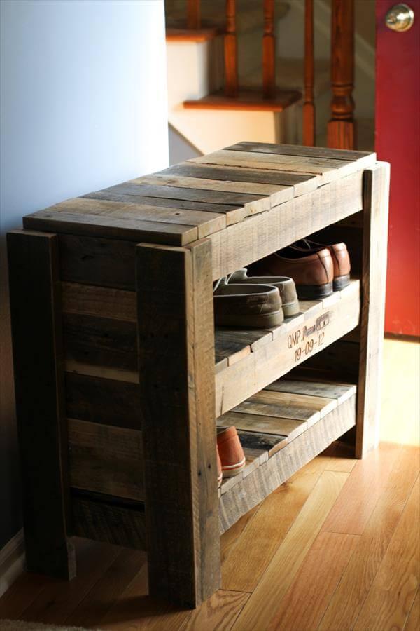 Shoe Rack From Pallet Wood 53