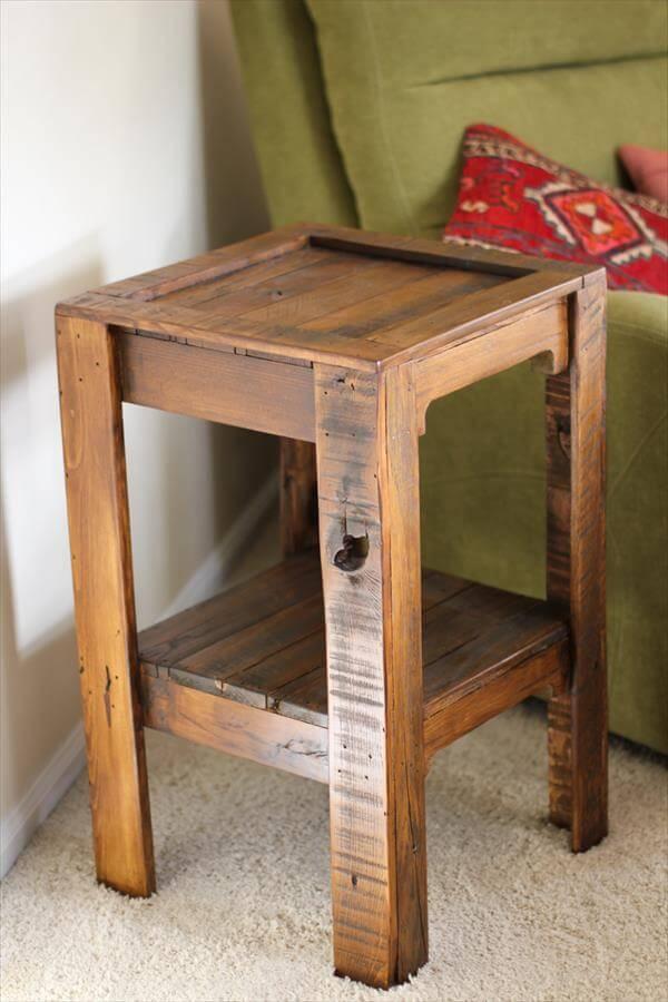 recycled pallet side table