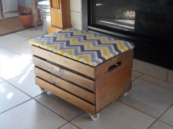 wooden storage crate with lid