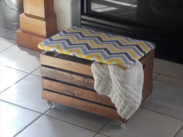 recycled crate ottoman