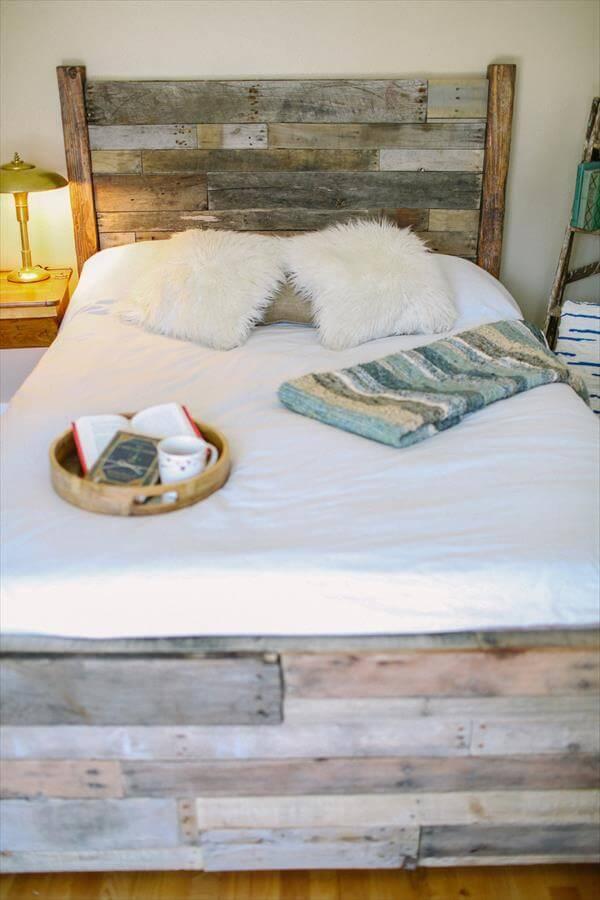 reclaimed pallet bed
