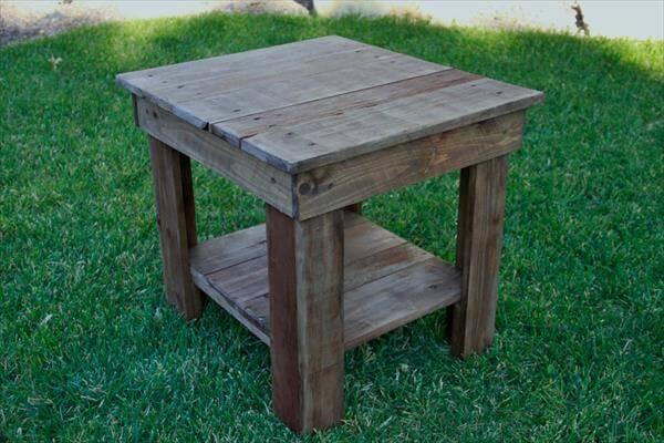 recycled pallet end table