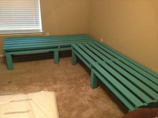 reclaimed pallet sectional bed