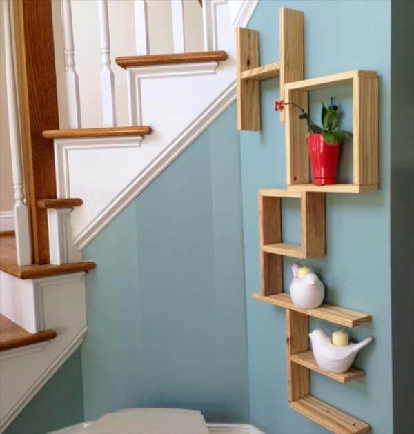 Diy Pallet Wall Art Wooden Shelving 101 Pallets