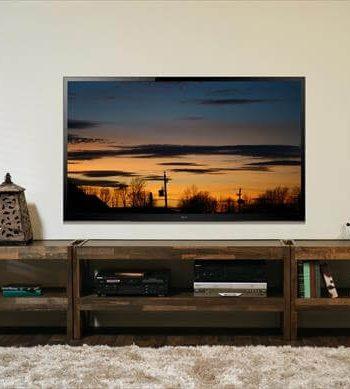 recycled pallet TV stand and media console