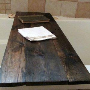 recycled pallet bath tub book tray