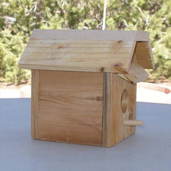 upcycled pallet bird house