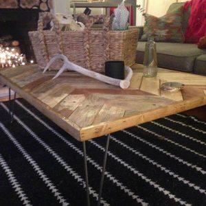 recycled chevron coffee table