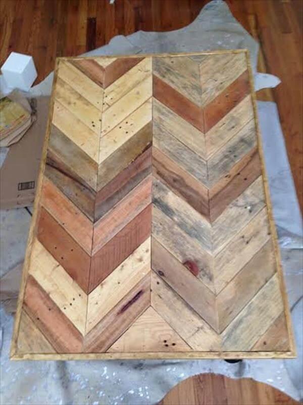upcycled pallet chevron coffee table 