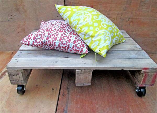 diy pallet coffee table with wheels