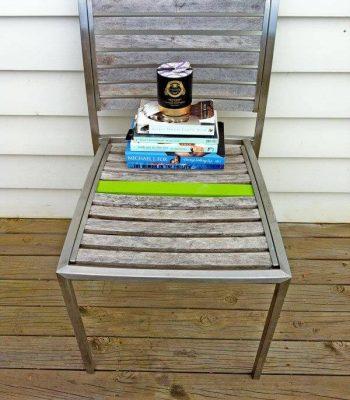 recycled pallet metal chair