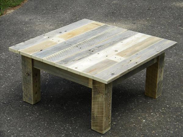 diy rustic pallet wood coffee table