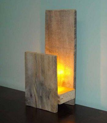 recycled pallet lamp