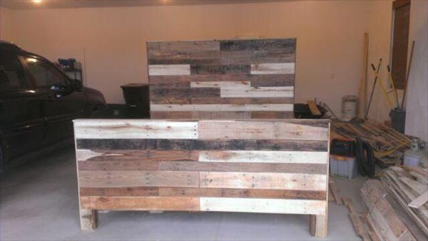 reclaimed pallet bed with headboard