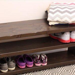 recycled pallet bench and shoes rack