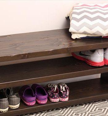 recycled pallet bench and shoes rack