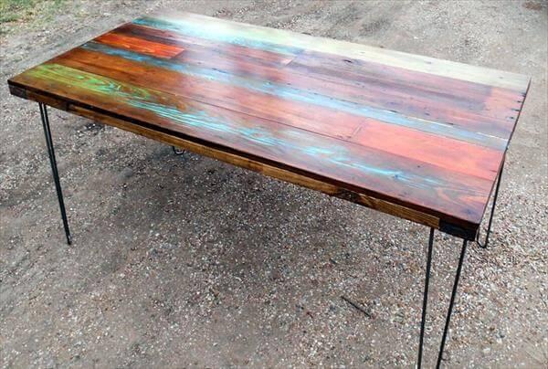 reclaimed pallet industrial dining table