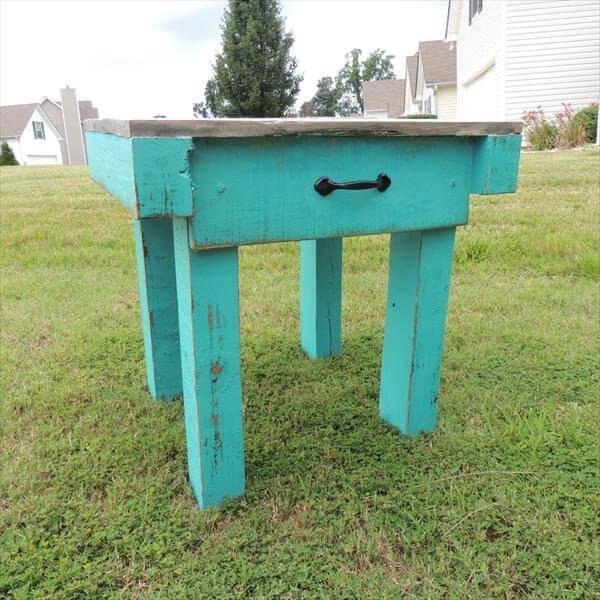 recycled pallet end table and nightstand