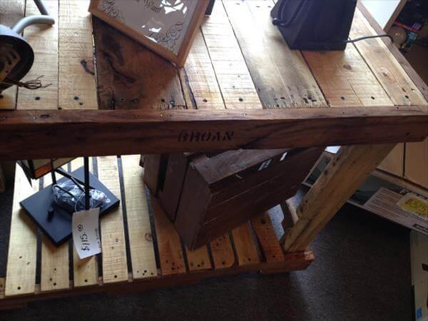 upcycled pallet kitchen bar island table