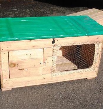 upcycled pallet small animal hutch