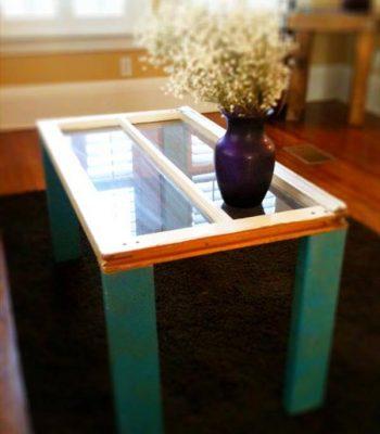 recycled pallet window table