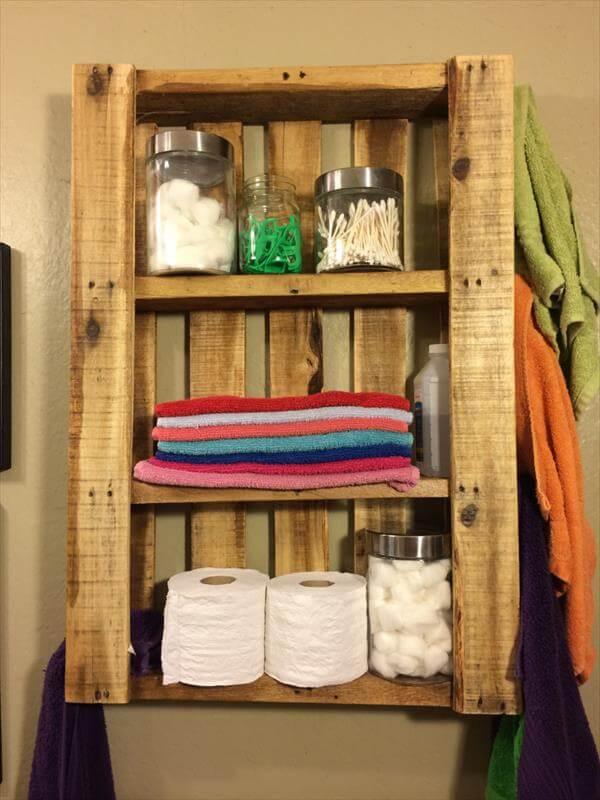 diy pallet shelves bathroom