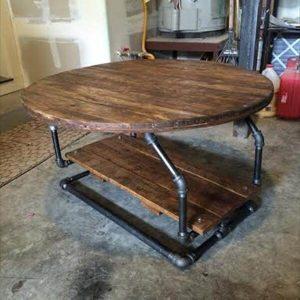upcycled pallet industrial pipe coffee table