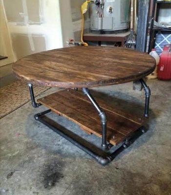 upcycled pallet industrial pipe coffee table