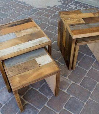 recycled pallet miniature tables