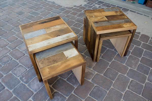 recycled pallet miniature tables