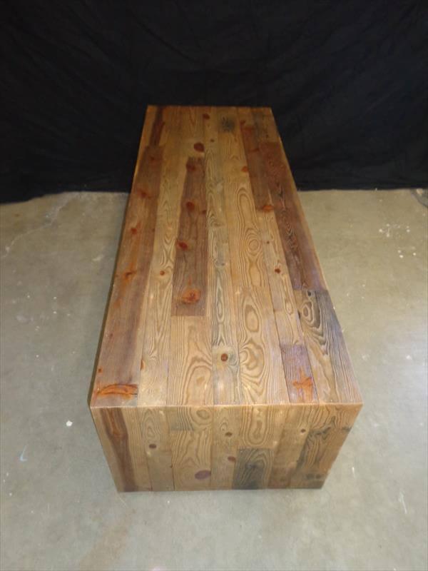 handcrafted pallet bench and coffee table