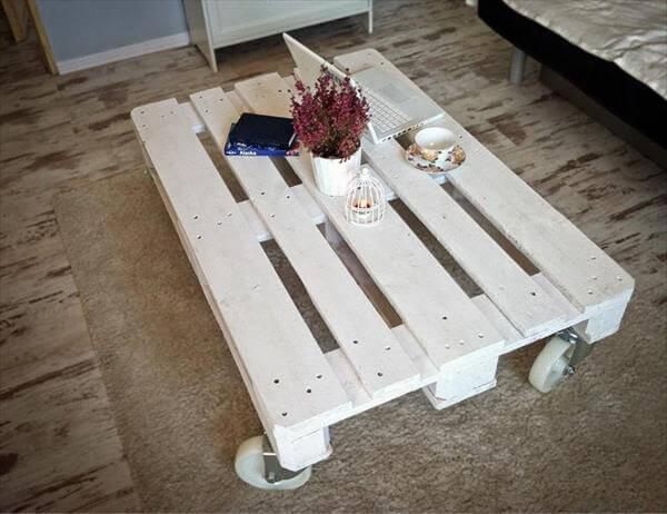 recycled pallet white coffee table