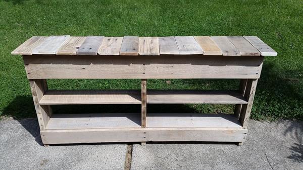 upcycled pallet entry way table and shoes rack
