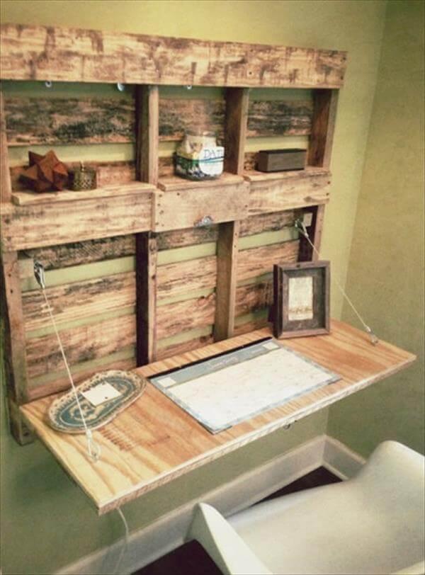 upcycled pallet foldable computer desk